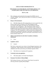 EXPLANATORY MEMORANDUM TO THE DOUBLE TAXATION RELIEF AND INTERNATIONAL TAX ENFORCEMENT (SINGAPORE) ORDER 2012 No. 3078