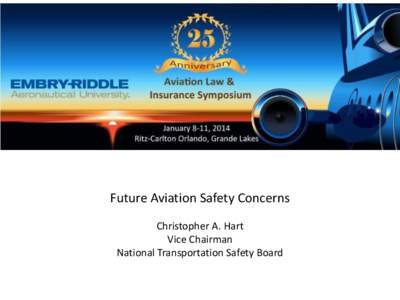 Future Aviation Safety Concerns Christopher A. Hart Vice Chairman National Transportation Safety Board  Some Future Concerns