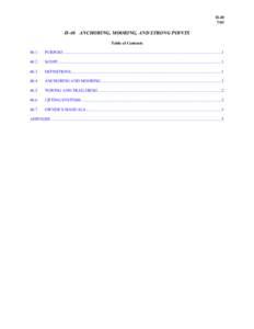 H[removed]H-40 ANCHORING, MOORING, AND STRONG POINTS Table of Contents 40.1