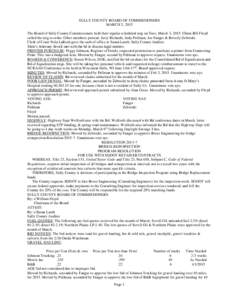 SULLY COUNTY BOARD OF COMMISSIONERS MARCH 3, 2015 The Board of Sully County Commissioners held their regular scheduled mtg on Tues, March 3, 2015. Chmn Bill Floyd called the mtg to order. Other members present: Jerry Ric