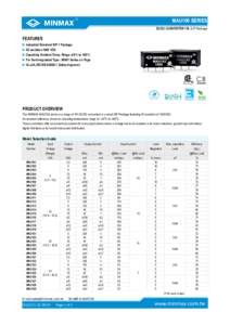 MAU100 SERIES DC/DC CONVERTER 1W, SIP-Package FEATURES ►Industrial Standard SIP-7 Package ►I/O Isolation 1000 VDC