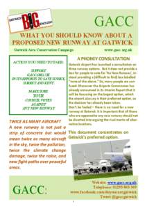 GACC WHAT YOU SHOULD KNOW ABOUT A PROPOSED NEW RUNWAY AT GATWICK Gatwick Area Conservation Campaign  www.gacc.org.uk
