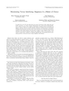 Journal of Personality and Social Psychology 2002, Vol. 83, No. 5, 1178 –1197 Copyright 2002 by the American Psychological Association, Inc[removed]/$5.00 DOI: [removed][removed]