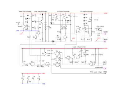 RAM backup voltage  main voltage regulator D1  R4