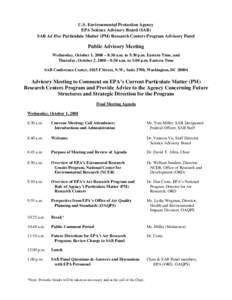 Microsoft Word - SAB PM Research Centers Program Advisory Panel Mtg Final Agenda Oct 1-2, 2008.doc