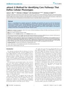 attract: A Method for Identifying Core Pathways That Define Cellular Phenotypes Jessica C. Mar1,2*., Nicholas A. Matigian3, John Quackenbush1,2,3,4*., Christine A. Wells3,5*. 1 Department of Biostatistics, Harvard School