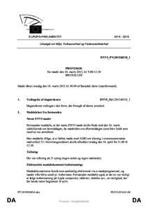 EUROPA-PARLAMENTET Udvalget om Miljø, Folkesundhed og Fødevaresikkerhed  ENVI_PV(2015)0318_1