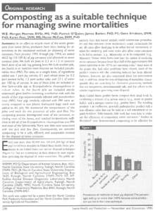 ORIGINAL  RESEARCH Composting as a suitable technique for managing swine mortalities