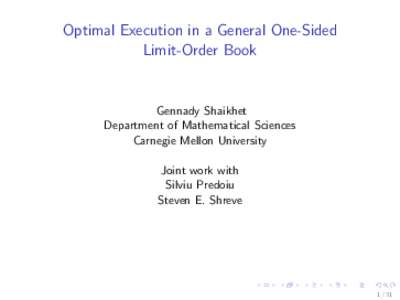 Optimal Execution in a General One-Sided Limit-Order Book