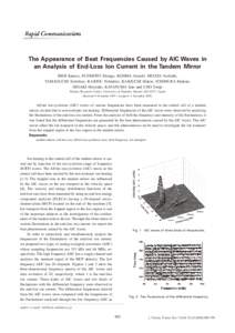 The Appearance of Beat Frequencies Caused by AIC Waves in an Analysis of End-Loss Ion Current in the Tandem Mirror ISHII Kameo, FUJIMOTO Shougo, KOJIMA Atsushi, MIYATA Yoshiaki, YAMAGUCHI Toshihiro, KAIDOU Nobuhiro, KAKI