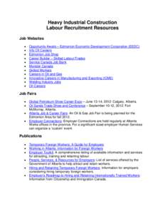 Heavy Industrial Construction Labour Recruitment Resources Job Websites • • •