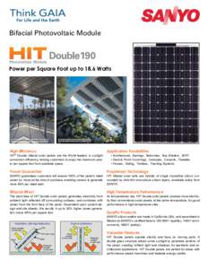 Bifacial Photovoltaic Module  Power per Square Foot up to 18.6 Watts Photo by Golden Energy, Santa Monica, CA