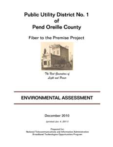 Public Utility District No. 1 of Pend Oreille County Fiber to the Premise Project  The Next Generation of