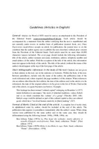       Guidelines (Articles in English)  