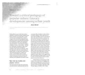 Critical theory / Philosophy of education / Popular education / New literacies / Critical literacy / Media literacy / Ernest Morrell / Critical consciousness / Pedagogy of the Oppressed / Education / Critical pedagogy / Pedagogy