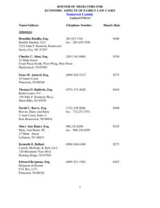 ROSTER OF MEDIATORS FOR ECONOMIC ASPECTS OF FAMILY LAW CASES Somerset County (Updated[removed])