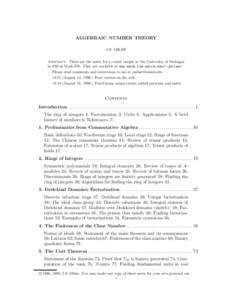 Algebraic number theory / Commutative algebra / Field theory / Number theory / Algebraic number field / Ideal class group / Ring of integers / Unique factorization domain / Integral domain / Abstract algebra / Algebra / Ring theory