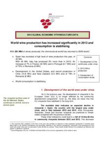 ELEMENTS de CONJONCTURE VITIVINICOLE MONDIALE DISPONIBLES au 10 SEPTEMBRE 1997