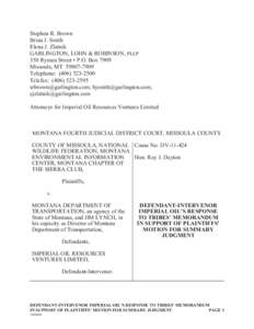 Montana / Confederated Salish and Kootenai Tribes of the Flathead Nation / Memorandum / Tribes / Intervention / Western United States / Geography of the United States / Interior Salish / Lawsuit / Missoula /  Montana