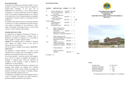 PLAN DE ESTUDIOS La Maestría está diseñada para desarrollarse durante dos años, divididos en 6 lapsos de 14 semanas cada uno. Comprende 39 unidades-crédito, distribuidas, en dos ciclos: uno de fundamentación de con