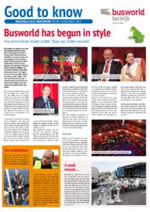 Good to know  kortrijk BUSWORLD DAILY NEWSPAPER FRIDAY 18 OCTOBER 2013