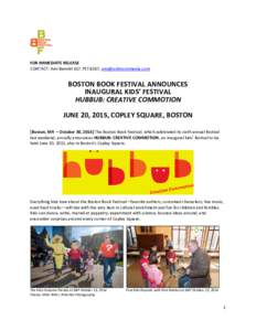 Microsoft Word - News Release_Boston Book Festival Announces_Hubbub in June 2015_np