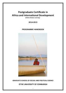 Postgraduate Certificate in Africa and International Development (Online Distance Learning