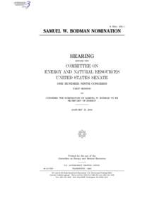 S. HRG. 109–1  SAMUEL W. BODMAN NOMINATION HEARING BEFORE THE