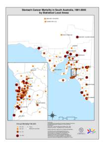 Stomach Cancer Mortality in South Australia, [removed]by Statistical Local Areas UNINCORP. FAR NORTH COOBER PEDY (DC)  ROXBY DOWNS (M)