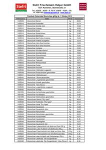 Stefri Frischeteam Halper GmbH 7531 Kemeten, Steinbrückl 21 Tel.: 03352 – 6220 – 0; FAX.: 03352 – 6220 – 20; ATEG  - www.stefri.at Preisliste Zickentaler Moorochse gültig ab 1. Oktobe