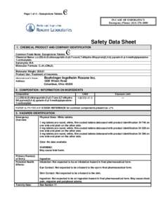 Page 1 of 4 – Eszopiclone Tablets  IN CASE OF EMERGENCY Emergency Phone: ([removed]Safety Data Sheet