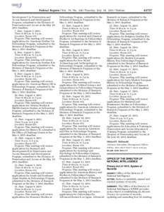 sroberts on DSK5SPTVN1PROD with NOTICES  Federal Register / Vol. 76, No[removed]Tuesday, July 19, [removed]Notices Development I in Preservation and Access Research and Development Program, submitted to the Division of