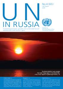 UN IN RUSSIA Translating economic growth into sustainable human development with human rights  No.4 (65)