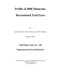 Profile of 2008 Minnesota Recreational Trail Users