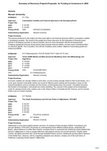 Academia / Education / Association of Commonwealth Universities / Monash University / Australian and New Zealand Standard Research Classification