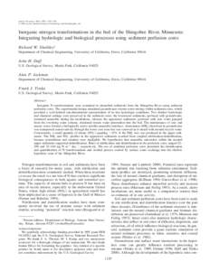 Sheibley, Richard W., John H. Duff, Alan P. Jackman, and Frank J. Triska, Inorganic nitrogen transformations in the bed of the Shingobee River, Minnesota, USA: Integrating hydrologic and biological processes using sedime