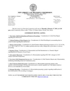 NEW JERSEY LAW REVISION COMMISSION Vito A. Gagliardi, Jr., Chairman Peter J. Barnes III Andrew O. Bunn Albert Burstein John J. Farmer, Jr.