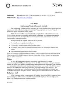 Microsoft Word - STRI fact sheet (updated April 2014)__14[removed]docx