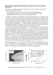 Characteristic Magnetic Phase Diagram in the Heavy Fermion Compound YbCo Zn T. Takeuchi , S. Yoshiuchi , M. Ohya , M. Matsushita , S. Yasui , Y. Hirose , K. Sugiyama , ¯ F. Honda , R. Settai , and Y. Onuki Low Temperatu