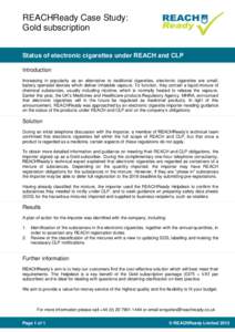 Environmental law / Electronic cigarette / Smoking / Material safety data sheet / Cigarette / Chemical substance / Safety / Health / Occupational safety and health