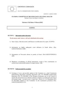 EUROPEAN COMMISSION HEALTH & CONSUMERS DIRECTORATE-GENERAL SANCO G – D[removed]STANDING COMMITTEE ON THE FOOD CHAIN AND ANIMAL HEALTH