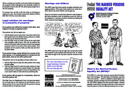 Married Persons equality Act: Pocket guide