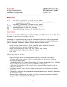 Association of Public and Land-Grant Universities / Wasatch Front / Southern Utah University / American Library Association / Salt Lake City / Information literacy / Index of Utah-related articles / Utah / American Association of State Colleges and Universities / Geography of the United States