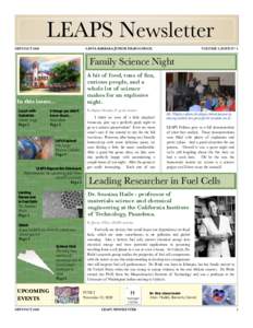 LEAPS Newsletter SEPT/OCT 2008 SANTA BARBARA JUNIOR HIGH SCHOOL	  VOLUME 3, ISSUE NO 1