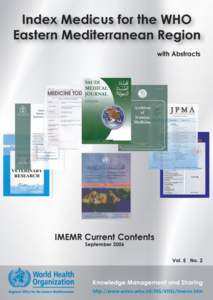 Index Medicus for the WHO Eastern Mediterranean Region with Abstracts IMEMR Current Contents September 2006