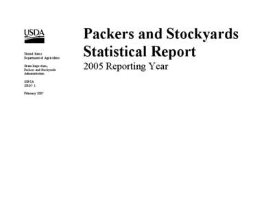 United States Department of Agriculture Grain Inspection, Packers and Stockyards Administration GIPSA