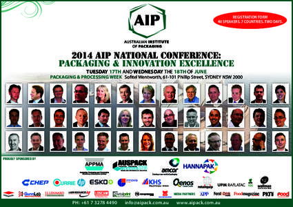 REGISTRATION FORM  40 SPEAKERS. 7 COUNTRIES. TWO DAYSAIP NATIONAL CONFERENCE: PACKAGING & INNOVATION EXCELLENCE