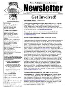 Mesta Park Neighborhood Association  Newsletter News and information for ALL residents of the Mesta Park Historic Preservation District August 2013