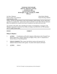 Agenda / Public comment / Nevada / Meetings / Tonopah /  Nevada