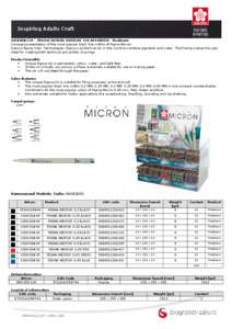 Inspiring Adults Craft MDXSDK120 – PIGMA MICRON DISPLAY 120 ASSORTED - fineliners Compact presentation of the most popular black line widths of Pigma Micron. Sakura Pigma Color Technologies; Pigma was the first ink in 